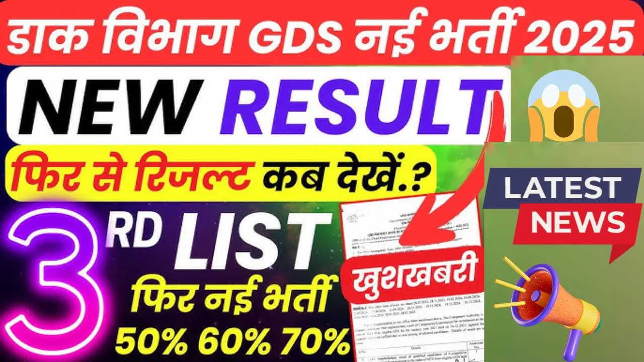 India Post GDS 3rd Merit List 2025